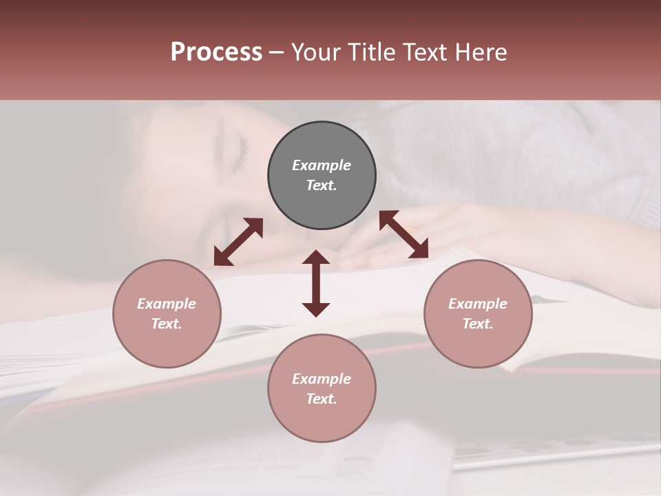 A Young Girl Sleeping On Top Of A Book PowerPoint Template