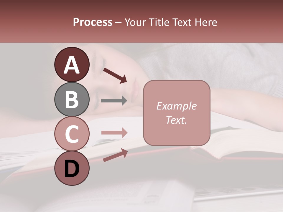 A Young Girl Sleeping On Top Of A Book PowerPoint Template