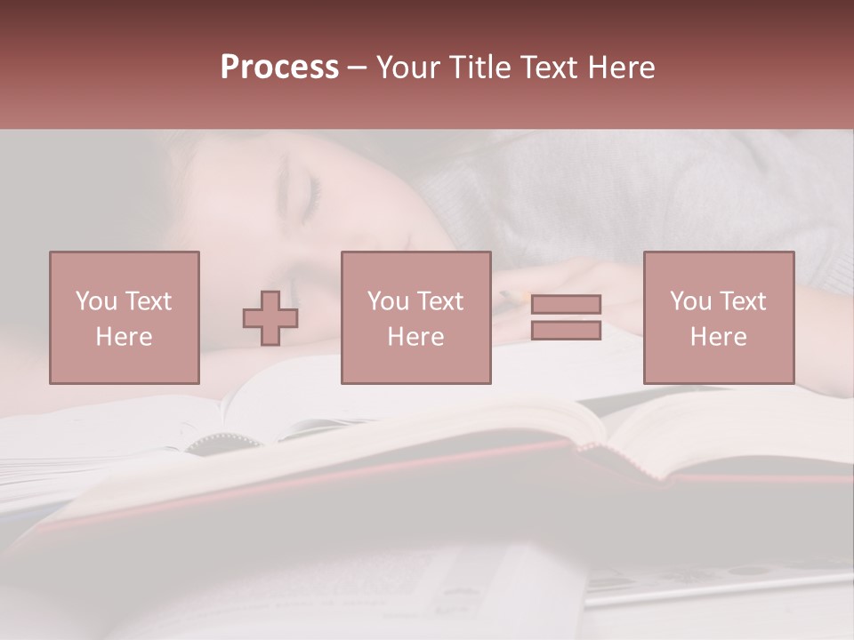 A Young Girl Sleeping On Top Of A Book PowerPoint Template