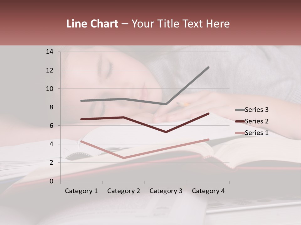 A Young Girl Sleeping On Top Of A Book PowerPoint Template