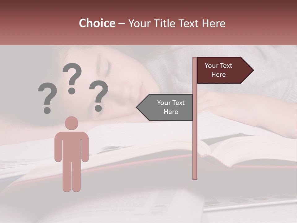A Young Girl Sleeping On Top Of A Book PowerPoint Template