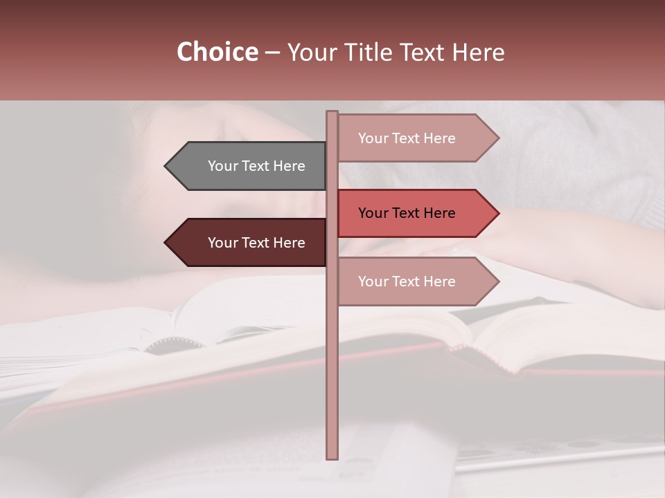A Young Girl Sleeping On Top Of A Book PowerPoint Template