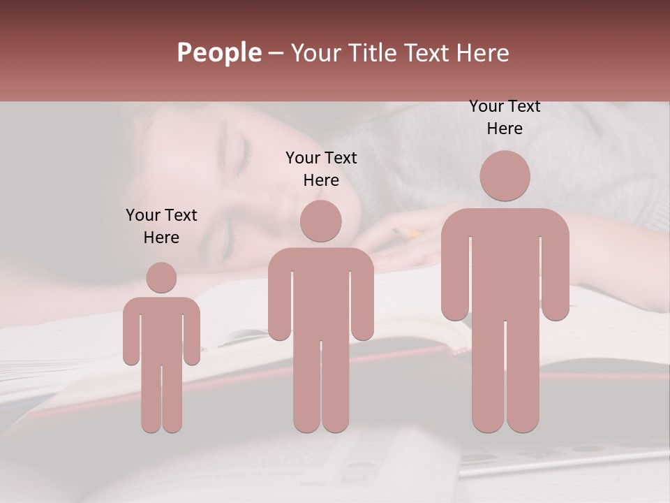 A Young Girl Sleeping On Top Of A Book PowerPoint Template