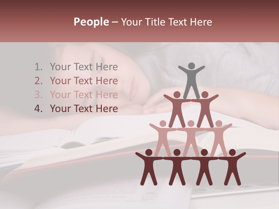 A Young Girl Sleeping On Top Of A Book PowerPoint Template