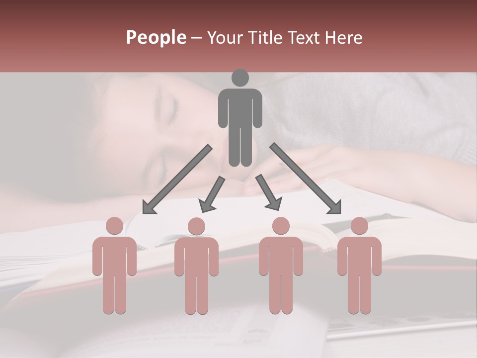 A Young Girl Sleeping On Top Of A Book PowerPoint Template
