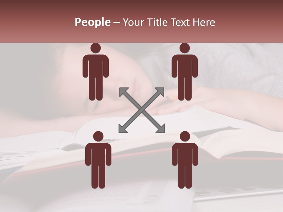 A Young Girl Sleeping On Top Of A Book PowerPoint Template