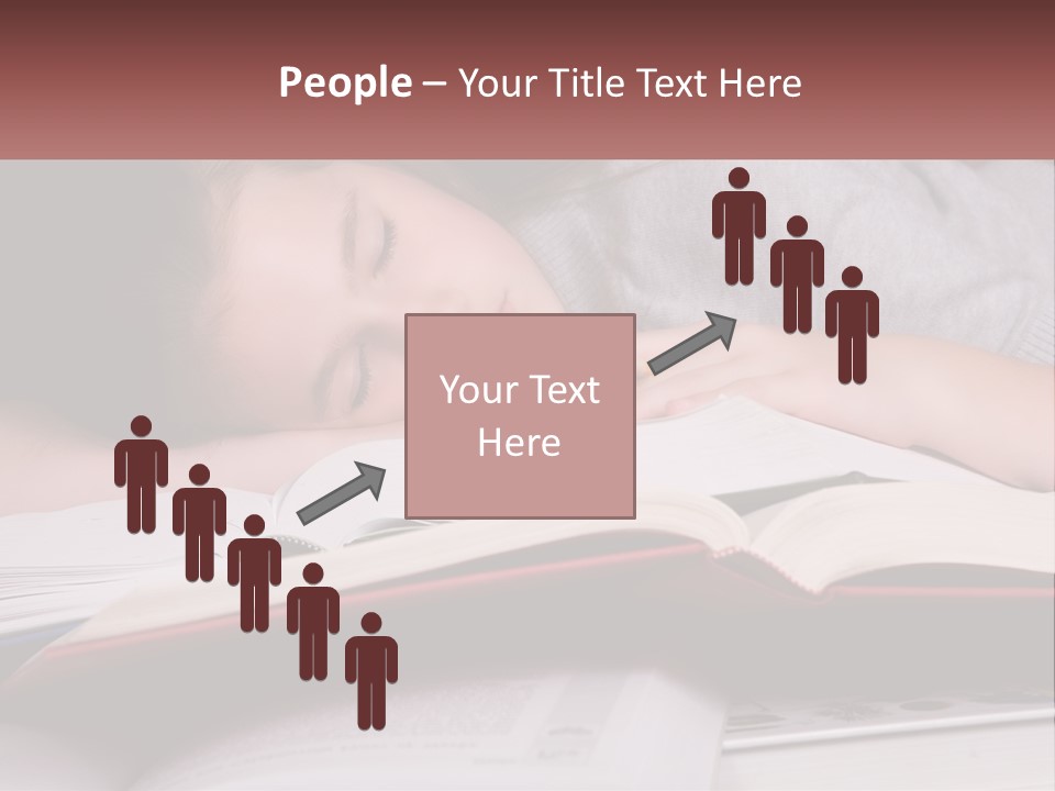 A Young Girl Sleeping On Top Of A Book PowerPoint Template