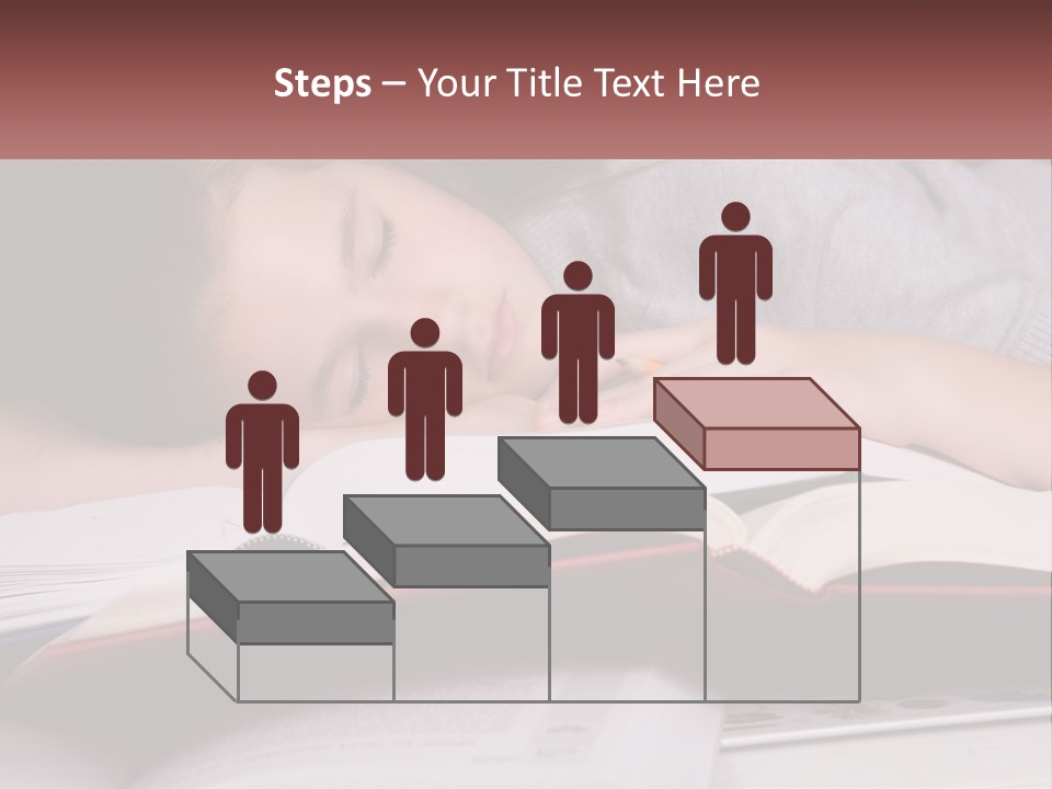 A Young Girl Sleeping On Top Of A Book PowerPoint Template