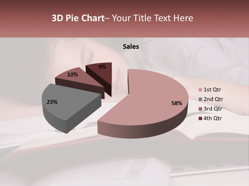 A Young Girl Sleeping On Top Of A Book PowerPoint Template