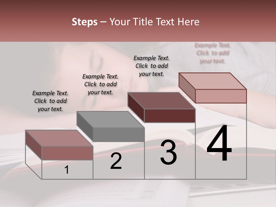 A Young Girl Sleeping On Top Of A Book PowerPoint Template