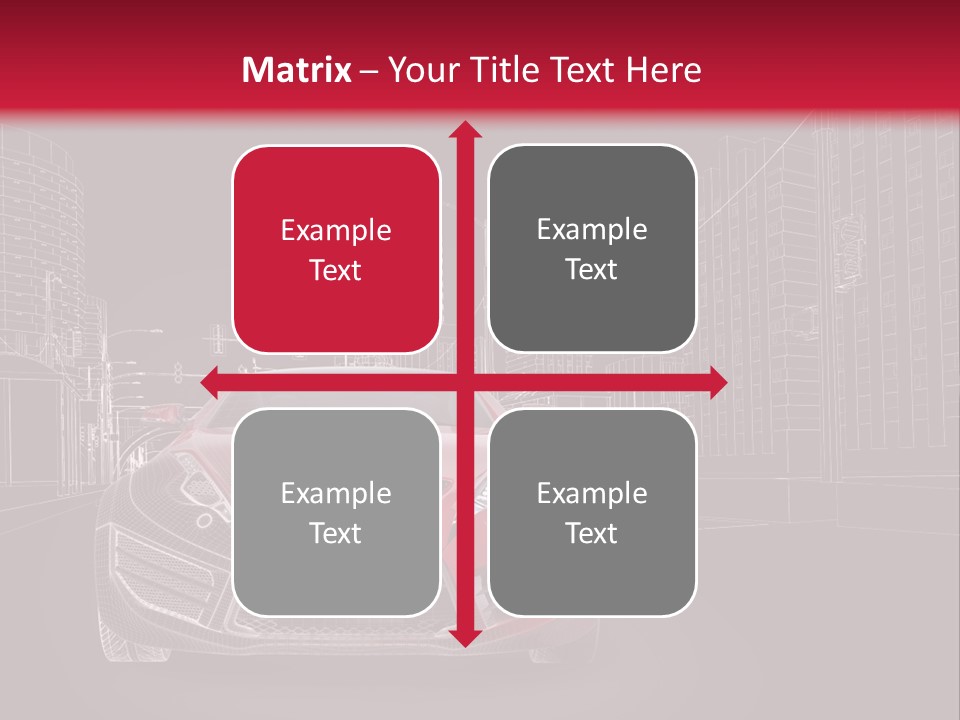 A Red Sports Car On A Black And Red Background PowerPoint Template