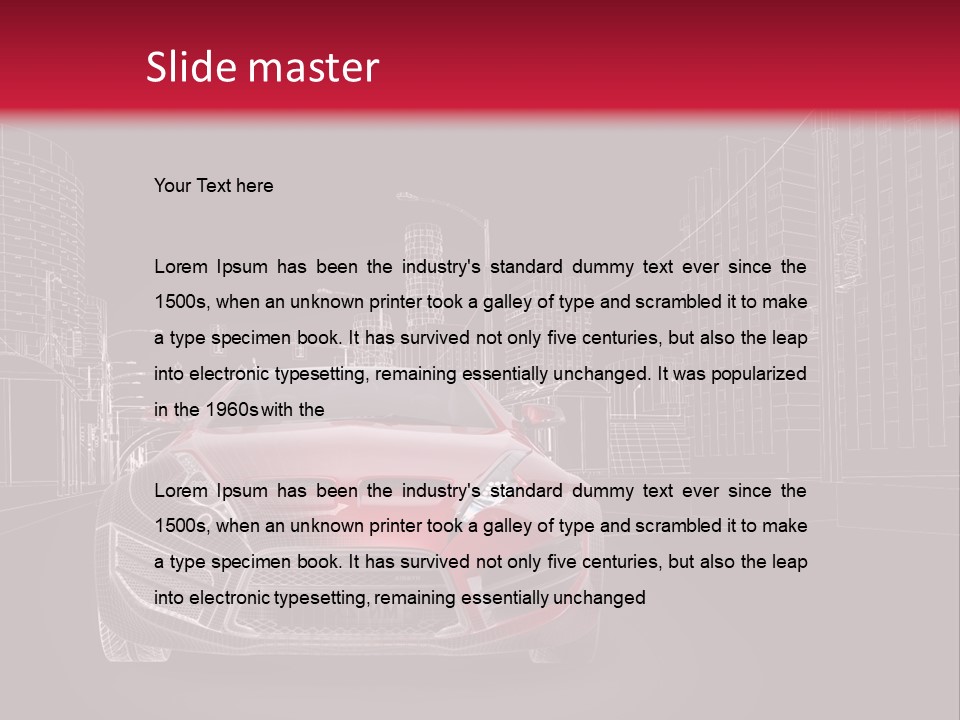 A Red Sports Car On A Black And Red Background PowerPoint Template