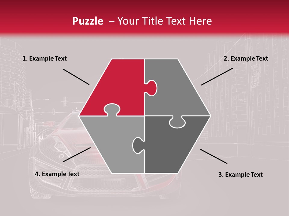 A Red Sports Car On A Black And Red Background PowerPoint Template