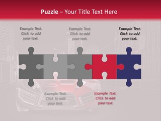 A Red Sports Car On A Black And Red Background PowerPoint Template