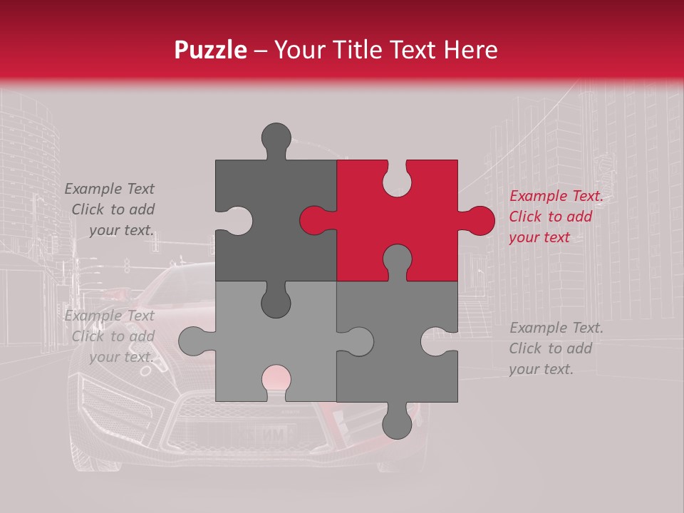 A Red Sports Car On A Black And Red Background PowerPoint Template