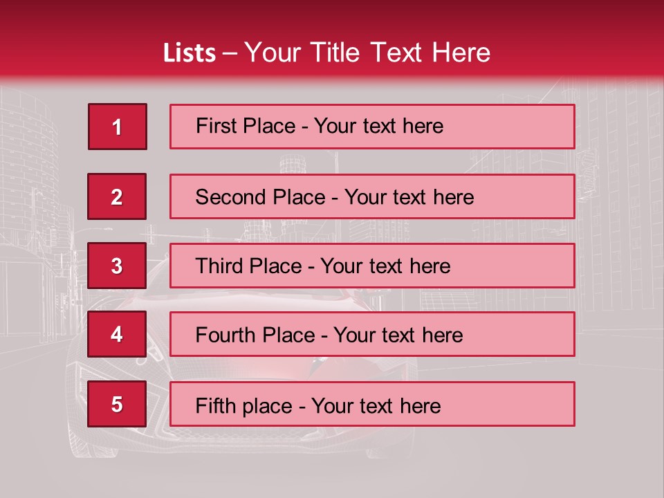 A Red Sports Car On A Black And Red Background PowerPoint Template