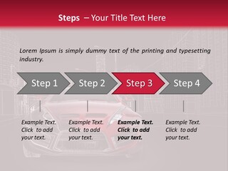 A Red Sports Car On A Black And Red Background PowerPoint Template