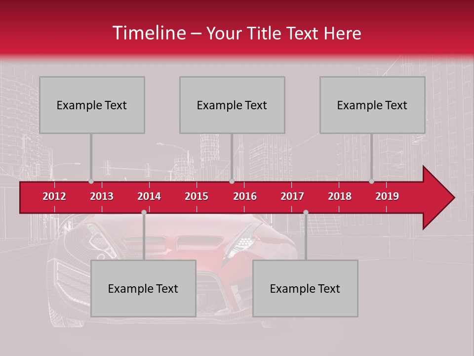 A Red Sports Car On A Black And Red Background PowerPoint Template