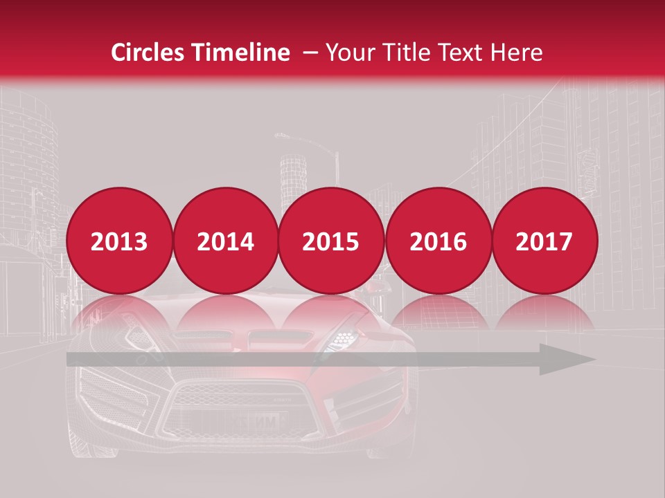 A Red Sports Car On A Black And Red Background PowerPoint Template