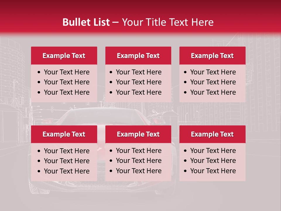 A Red Sports Car On A Black And Red Background PowerPoint Template