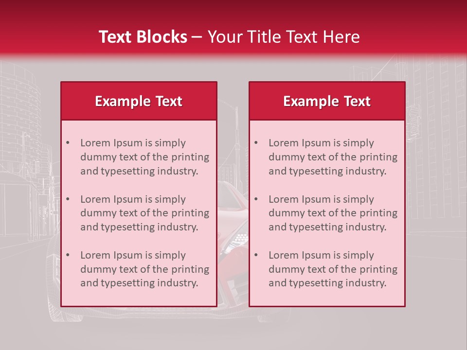 A Red Sports Car On A Black And Red Background PowerPoint Template