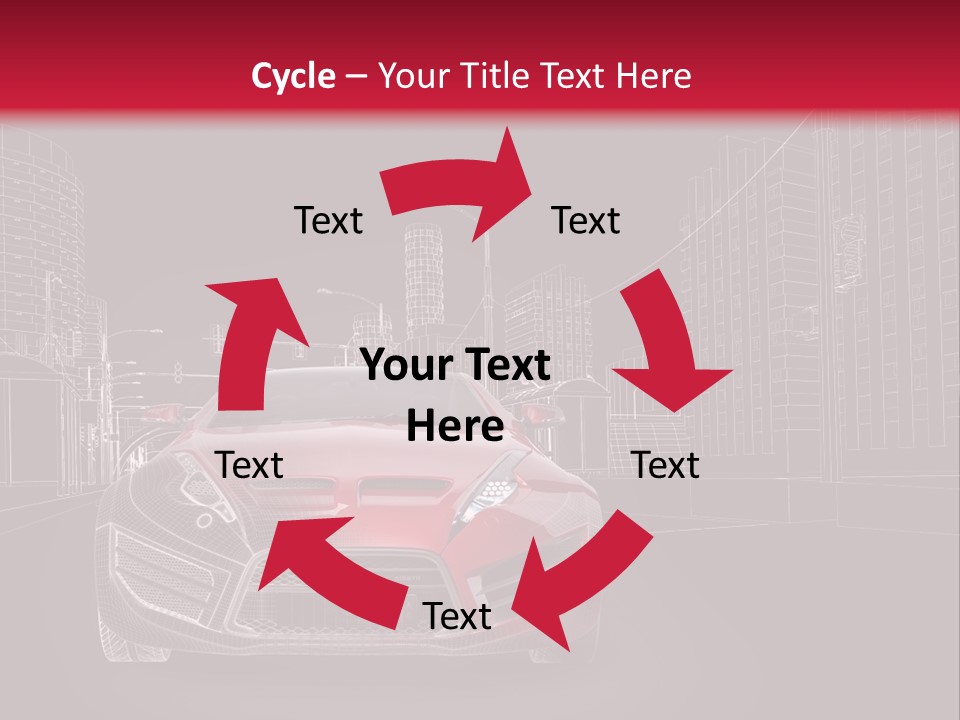 A Red Sports Car On A Black And Red Background PowerPoint Template