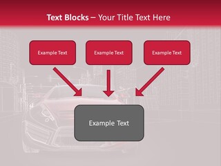 A Red Sports Car On A Black And Red Background PowerPoint Template