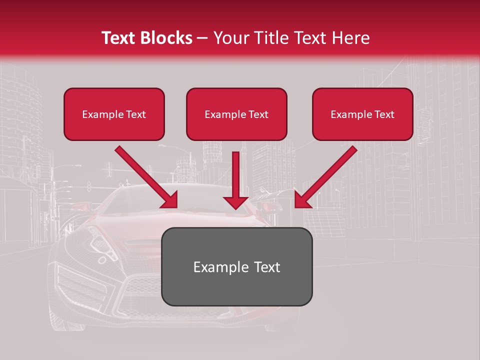 A Red Sports Car On A Black And Red Background PowerPoint Template