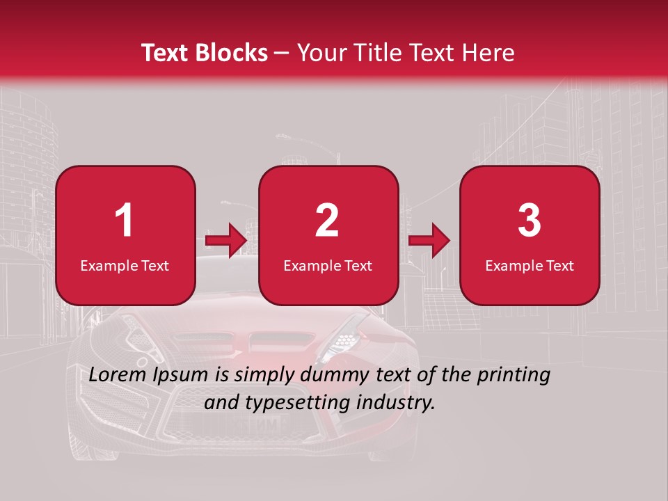 A Red Sports Car On A Black And Red Background PowerPoint Template