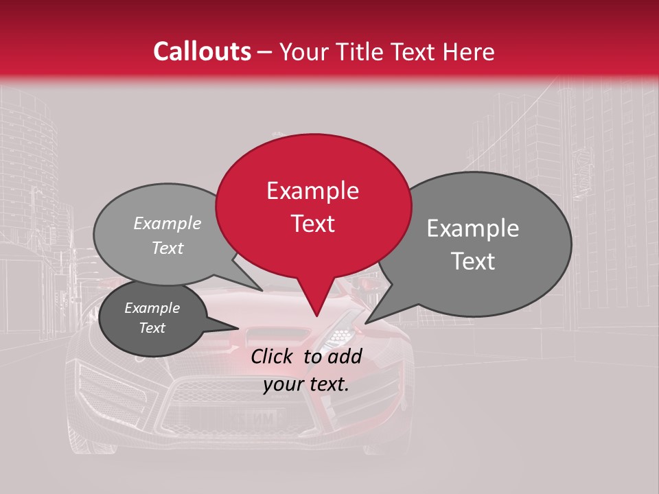 A Red Sports Car On A Black And Red Background PowerPoint Template