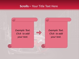 A Red Sports Car On A Black And Red Background PowerPoint Template