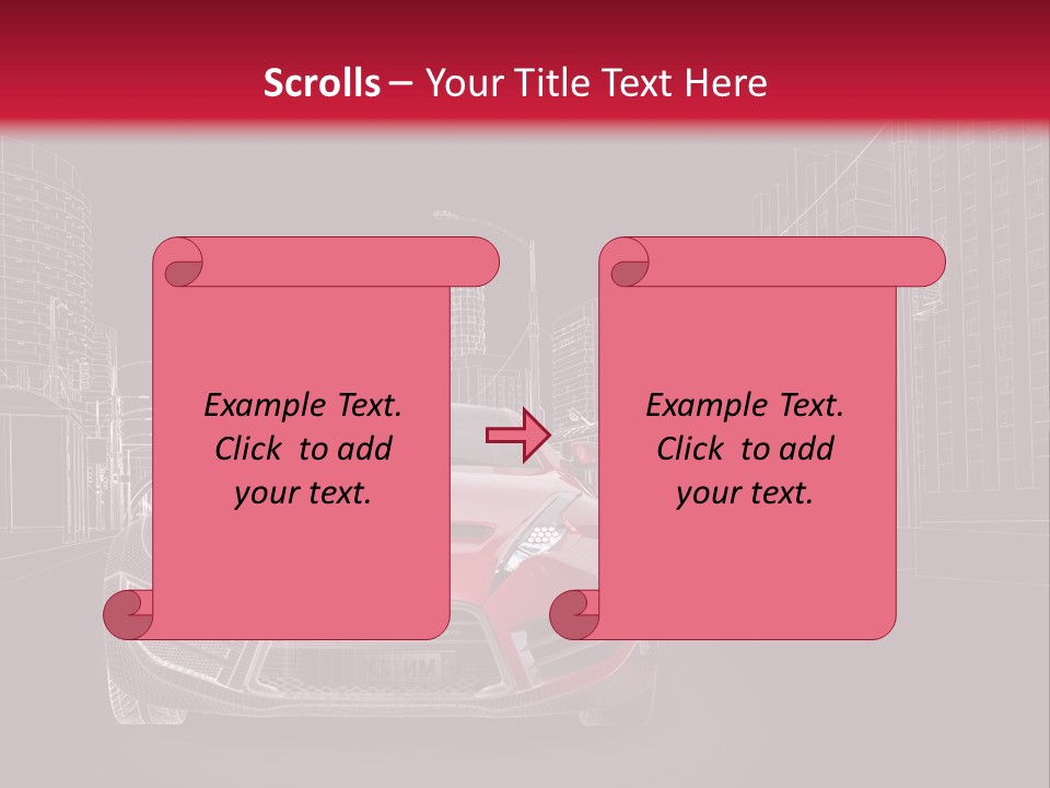 A Red Sports Car On A Black And Red Background PowerPoint Template