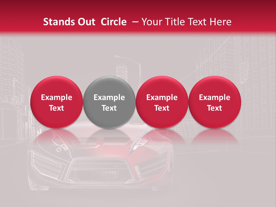 A Red Sports Car On A Black And Red Background PowerPoint Template