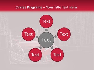 A Red Sports Car On A Black And Red Background PowerPoint Template