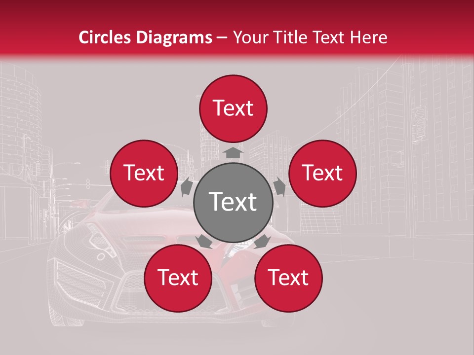 A Red Sports Car On A Black And Red Background PowerPoint Template