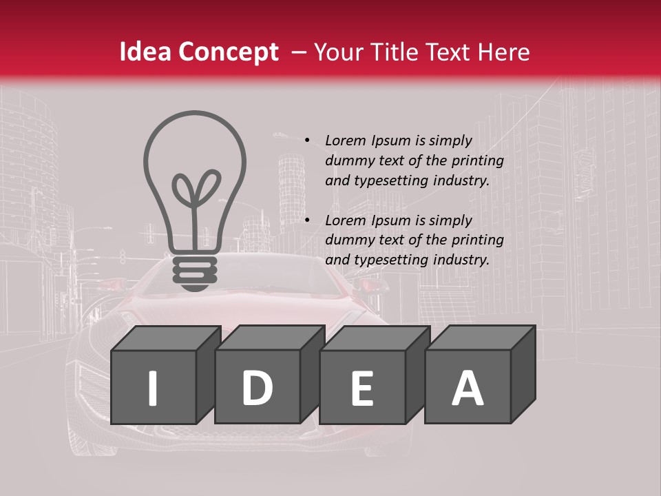 A Red Sports Car On A Black And Red Background PowerPoint Template