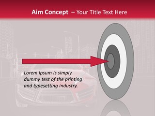A Red Sports Car On A Black And Red Background PowerPoint Template