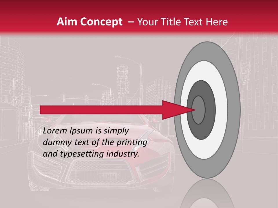 A Red Sports Car On A Black And Red Background PowerPoint Template