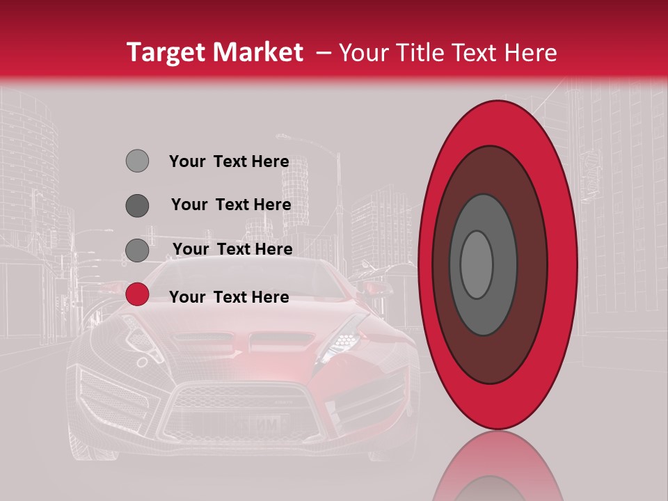A Red Sports Car On A Black And Red Background PowerPoint Template
