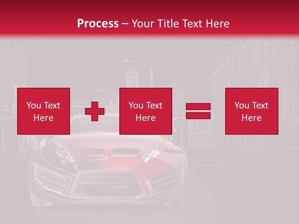 A Red Sports Car On A Black And Red Background PowerPoint Template