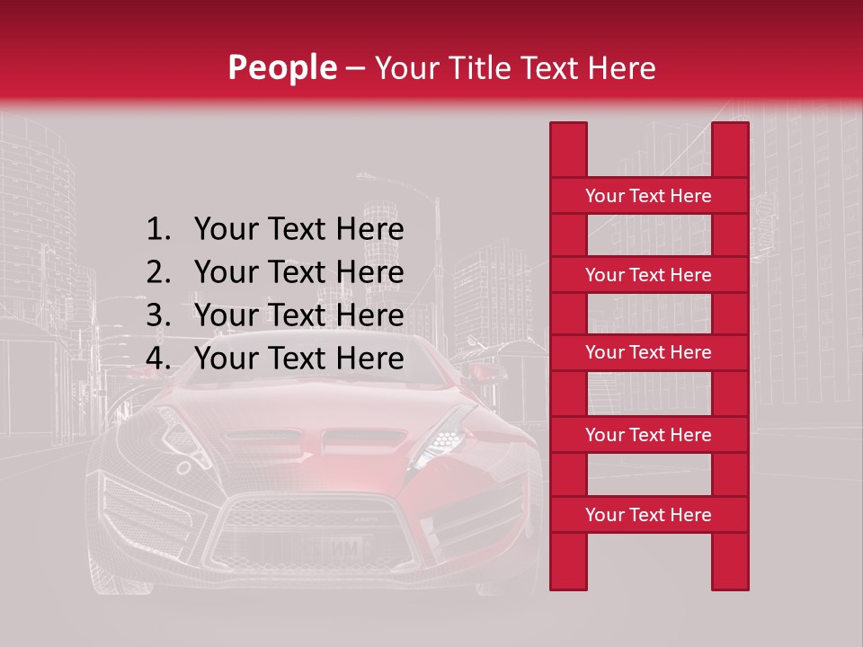 A Red Sports Car On A Black And Red Background PowerPoint Template