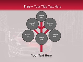 A Red Sports Car On A Black And Red Background PowerPoint Template