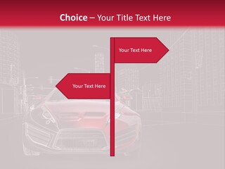 A Red Sports Car On A Black And Red Background PowerPoint Template