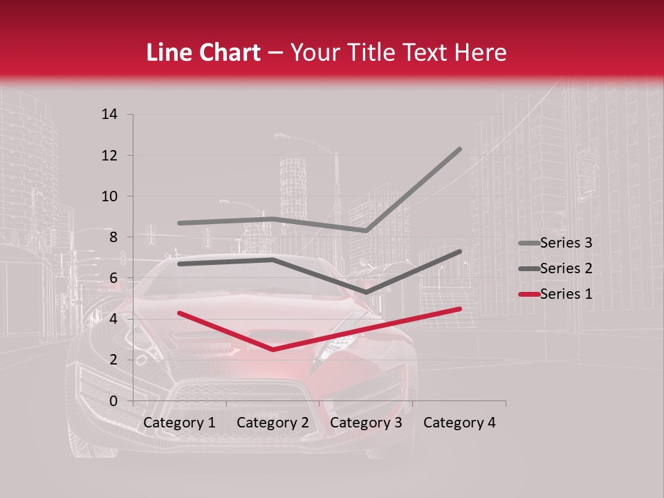A Red Sports Car On A Black And Red Background PowerPoint Template