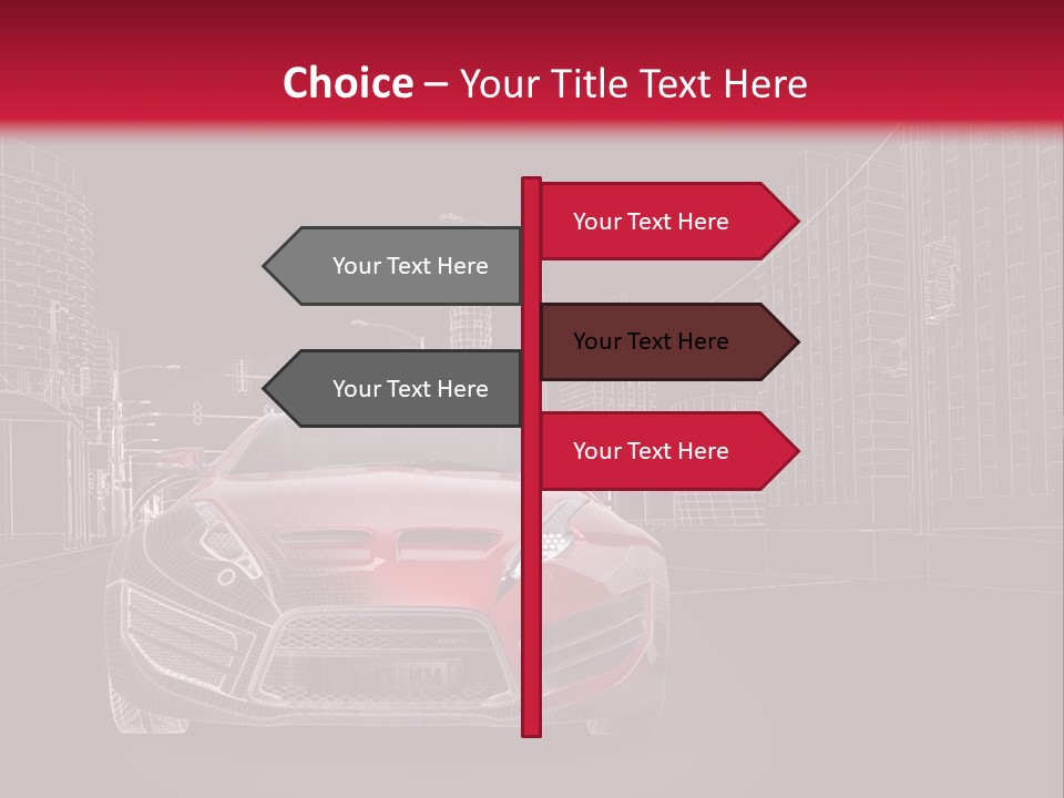 A Red Sports Car On A Black And Red Background PowerPoint Template