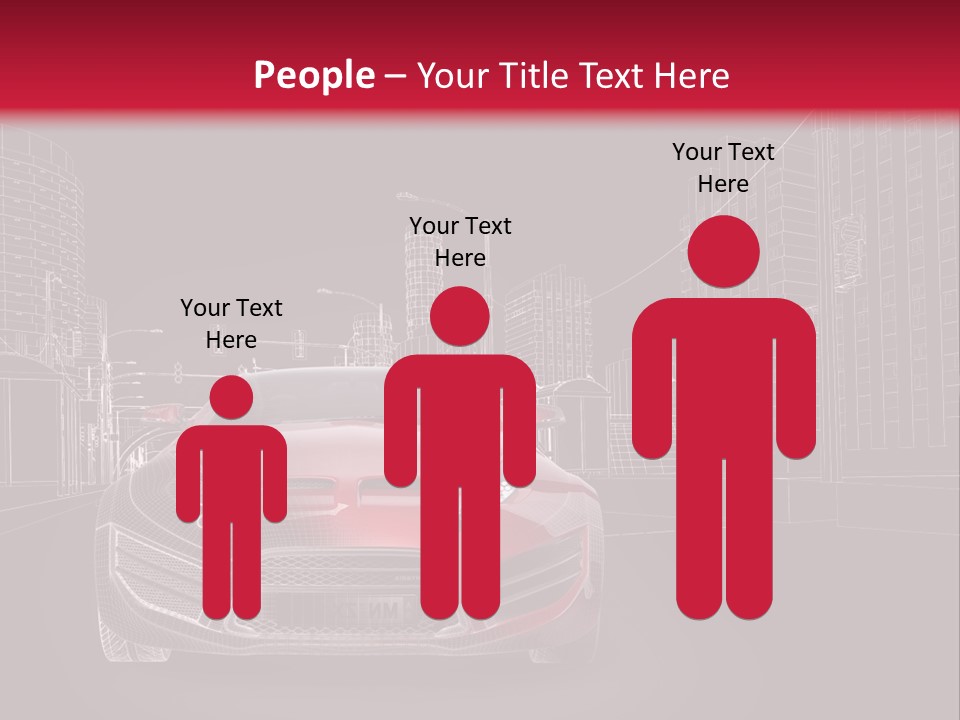 A Red Sports Car On A Black And Red Background PowerPoint Template