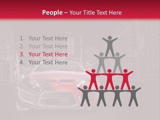 A Red Sports Car On A Black And Red Background PowerPoint Template