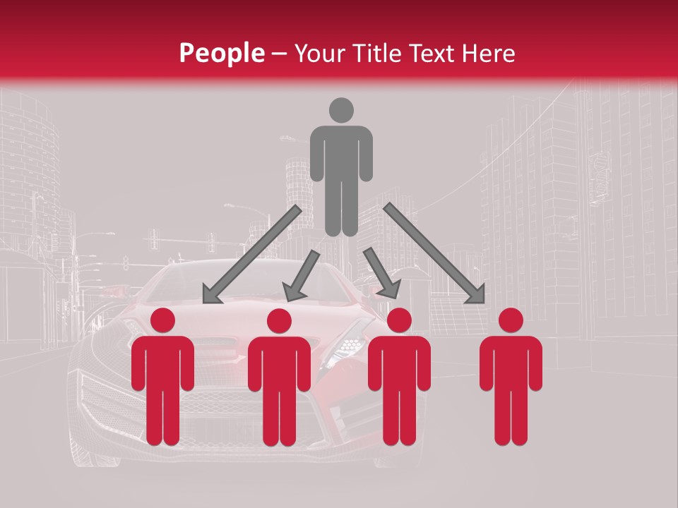 A Red Sports Car On A Black And Red Background PowerPoint Template