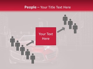A Red Sports Car On A Black And Red Background PowerPoint Template