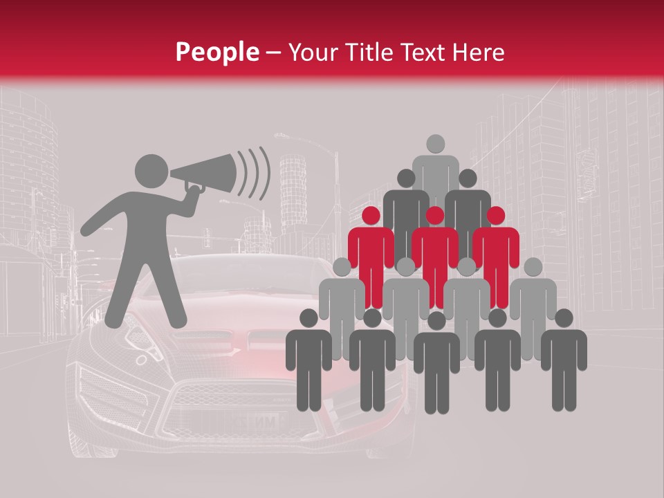 A Red Sports Car On A Black And Red Background PowerPoint Template